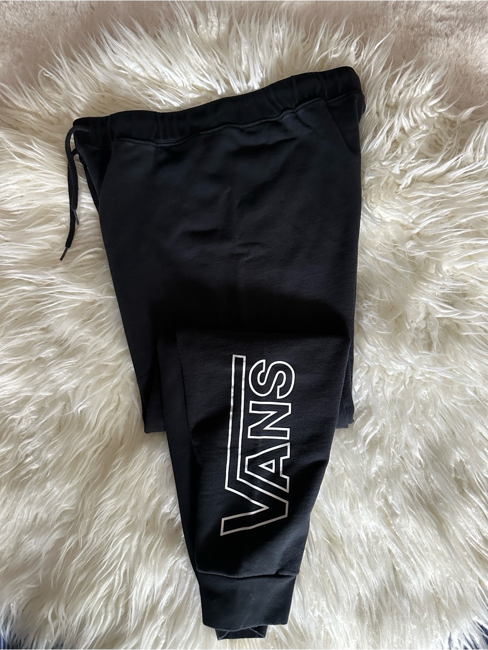 Vans Black Joggers with White Vertical Logo